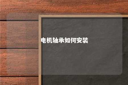 电机轴承如何安装 